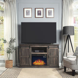 Manhattan Comfort Myrtle Traditional - Barnlike Fireplace Heavy Brown FP2-BR