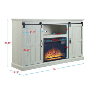 Manhattan Comfort Myrtle Traditional - Barnlike Fireplace Cream Oak FP2-CR