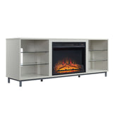 Manhattan Comfort Brighton Modern Fireplace Beige FP4-BG