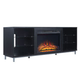 Manhattan Comfort Brighton Modern Fireplace Onyx FP4-BL