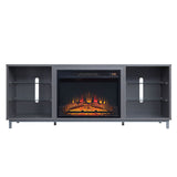 Manhattan Comfort Brighton Modern Fireplace Grey FP4-GY