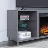 Manhattan Comfort Brighton Modern Fireplace Grey FP4-GY