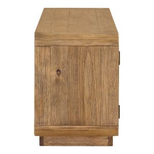 Moe's Home Monterey Media Cabinet - Rustic Pinewood Design With Ample Storage And Elegant Curved Silhouette Natural Solid Pine,Plywood Shelves,Back & Bottom Panels Fr-1027-21