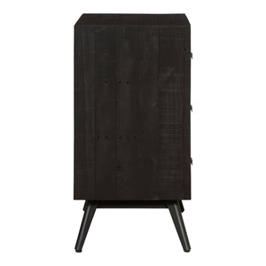 Moe's Home Nova 3-drawer Nightstand With Rustic Two-tone Finish, Sustainable Reclaimed Pine & Ample Storage Black New Pine Frame With Reclaimed Pine Face Boards,New Pine Base Fr-1034-02