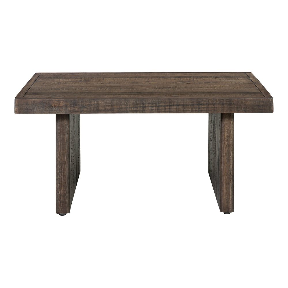 Moe's Home Monterey Square Coffee Table - Rustic Pinewood Design With Driftwood Finish For Earthy Elegance Brown Solid Pine Fr-1036-29