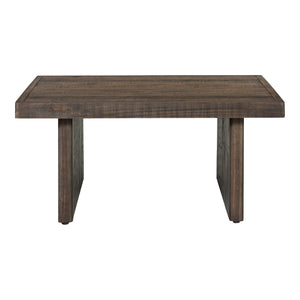 Moe's Home Monterey Square Coffee Table - Rustic Pinewood Design With Driftwood Finish For Earthy Elegance Brown Solid Pine Fr-1036-29