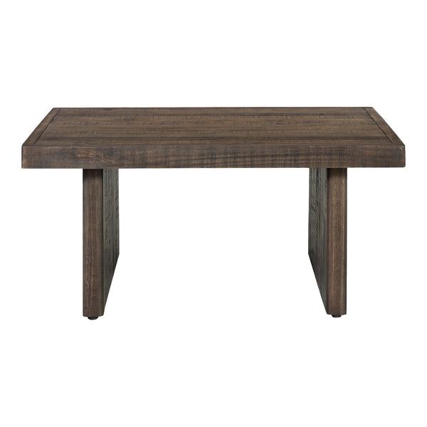 Moe's Home Monterey Square Coffee Table - Rustic Pinewood Design With Driftwood Finish For Earthy Elegance Brown Solid Pine Fr-1036-29