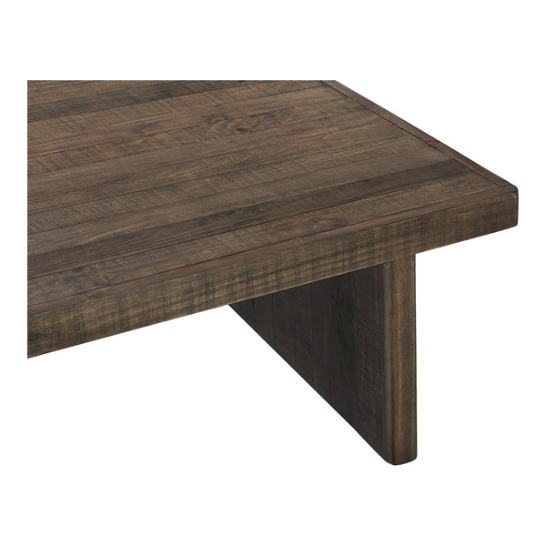 Moe's Home Monterey Square Coffee Table - Rustic Pinewood Design With Driftwood Finish For Earthy Elegance Brown Solid Pine Fr-1036-29