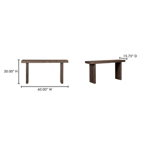 Moe's Home Monterey Console Table - Elegant Solid Pinewood Design With Natural Variations For Earthy Charm Brown Solid Pine Fr-1037-29