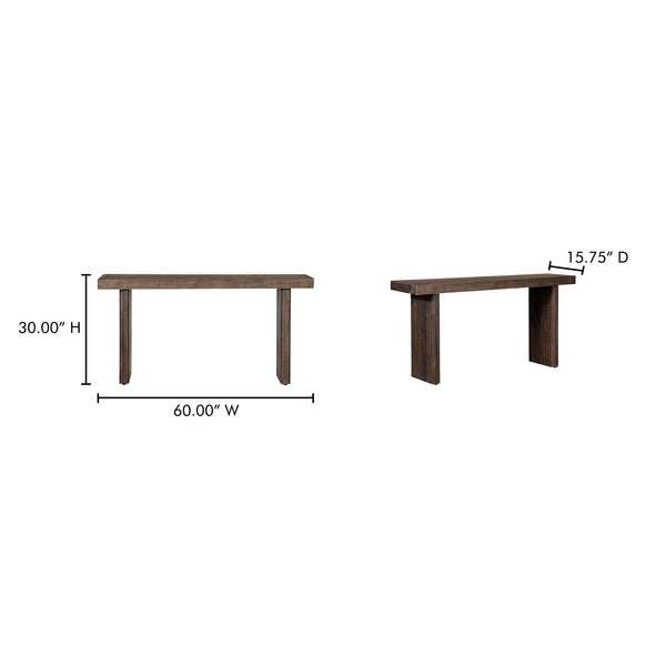 Moe's Home Monterey Console Table - Elegant Solid Pinewood Design With Natural Variations For Earthy Charm Brown Solid Pine Fr-1037-29
