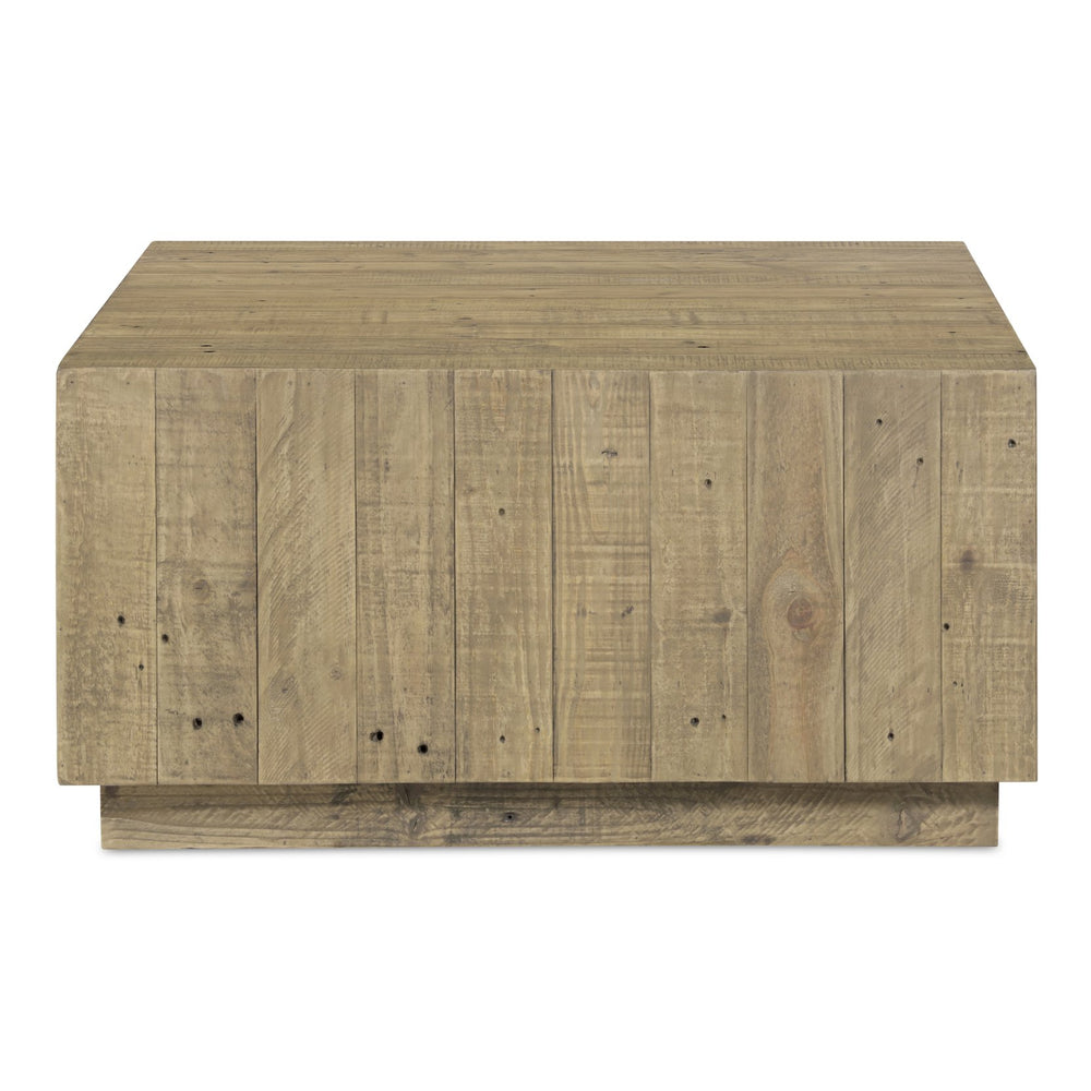 Moe's Home Jasper Coffee Table - Eco-friendly Reclaimed Pine Design With Unique Character And Pedestal Base Brown Reclaimed Pine Fr-1038-03