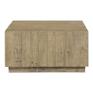 Moe's Home Jasper Coffee Table - Eco-friendly Reclaimed Pine Design With Unique Character And Pedestal Base Brown Reclaimed Pine Fr-1038-03