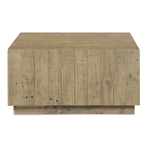 Moe's Home Jasper Coffee Table - Eco-friendly Reclaimed Pine Design With Unique Character And Pedestal Base Brown Reclaimed Pine Fr-1038-03