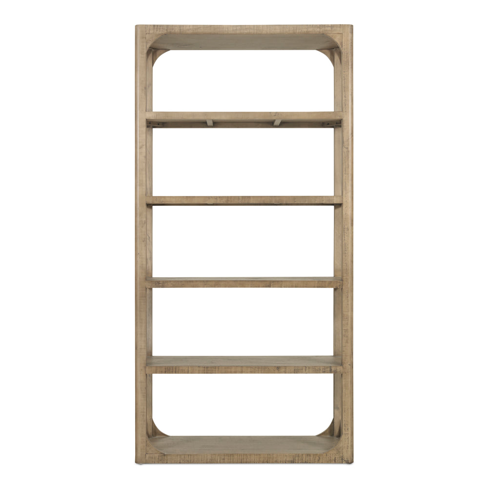 Moe's Home Abbott Bookshelf: Solid Pine Charm With Open Shelves For Versatile Storage And Display Solutions Brown Pine Wood Fr-1041-03