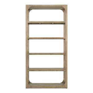 Moe's Home Abbott Bookshelf: Solid Pine Charm With Open Shelves For Versatile Storage And Display Solutions Brown Pine Wood Fr-1041-03