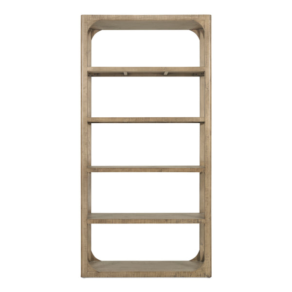 Moe's Home Abbott Bookshelf: Solid Pine Charm With Open Shelves For Versatile Storage And Display Solutions Brown Pine Wood Fr-1041-03