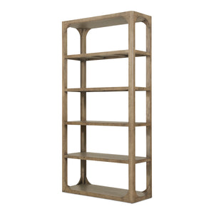 Moe's Home Abbott Bookshelf: Solid Pine Charm With Open Shelves For Versatile Storage And Display Solutions Brown Pine Wood Fr-1041-03