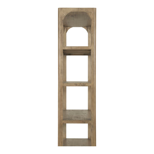 Moe's Home Abbott Bookshelf: Solid Pine Charm With Open Shelves For Versatile Storage And Display Solutions Brown Pine Wood Fr-1041-03