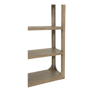 Moe's Home Abbott Bookshelf: Solid Pine Charm With Open Shelves For Versatile Storage And Display Solutions Brown Pine Wood Fr-1041-03