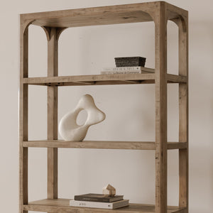 Moe's Home Abbott Bookshelf: Solid Pine Charm With Open Shelves For Versatile Storage And Display Solutions Brown Pine Wood Fr-1041-03