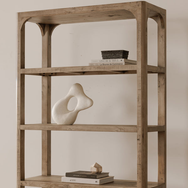 Moe's Home Abbott Bookshelf: Solid Pine Charm With Open Shelves For Versatile Storage And Display Solutions Brown Pine Wood Fr-1041-03