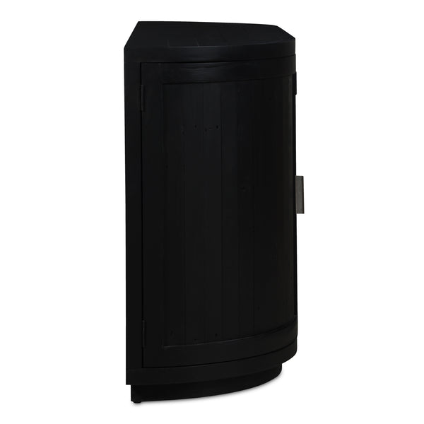 Moe's Home Nicola Rustic Sideboard With Curved Doors And Modern Design For Stylish Dining Spaces - 35" Height Black Reclaimed Pine,Plywood Fr-1044-02