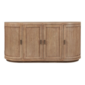 Moe's Home Nicola Rustic Sideboard With Curved Doors And Modern Design For Stylish Dining Spaces - 35" Height Brown Reclaimed Pine,Plywood Fr-1044-23