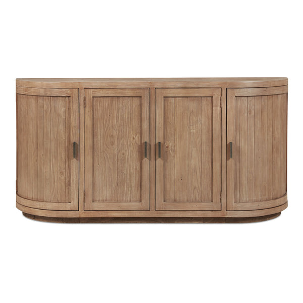Moe's Home Nicola Rustic Sideboard With Curved Doors And Modern Design For Stylish Dining Spaces - 35" Height Brown Reclaimed Pine,Plywood Fr-1044-23