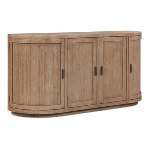 Moe's Home Nicola Rustic Sideboard With Curved Doors And Modern Design For Stylish Dining Spaces - 35" Height Brown Reclaimed Pine,Plywood Fr-1044-23
