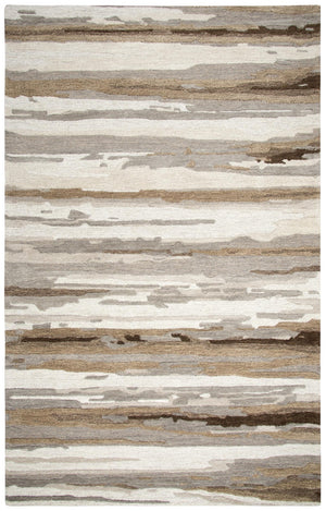 Alora Decor Flare Hand-Tufted 100% Wool Rug With Sculpted Abstract Pile In Warm Beige Tones For Modern Spaces 9' x 12' FLAFR100000040912