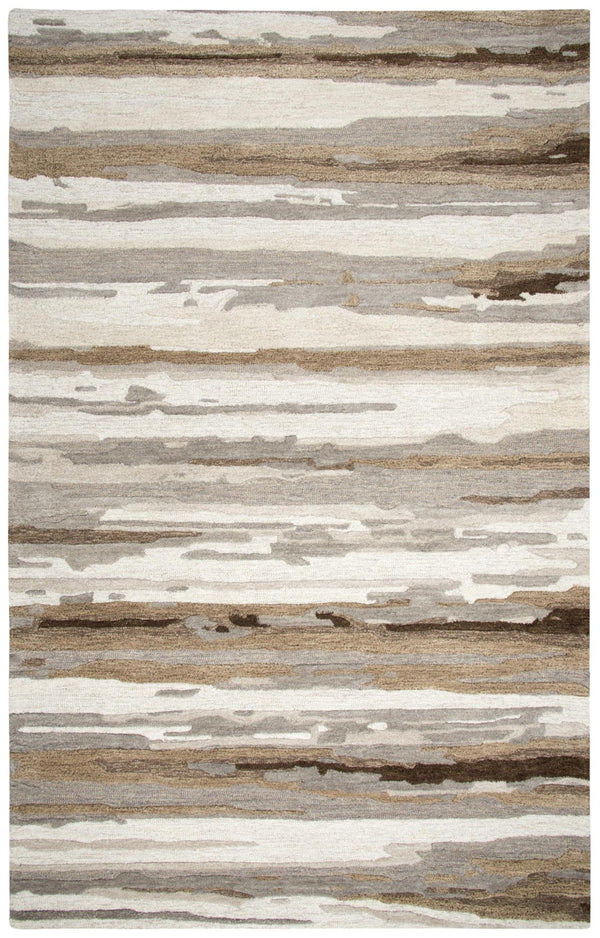 Alora Decor Flare Hand-Tufted 100% Wool Rug With Sculpted Abstract Pile In Warm Beige Tones For Modern Spaces 9' x 12' FLAFR100000040912