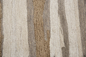 Alora Decor Flare Hand-Tufted Wool Runner 2'6"X8' — Modern Abstract Beige Tan Sculpted Pile, Durable Luxury FLAFR100000042608