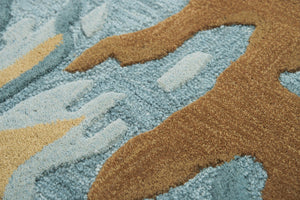 Alora Decor Flare Hand-Tufted Wool Rug With Sculpted Carving, Abstract Blue-Beige Palette For Large Rooms 5' x 8' FLAFR1001AA000508