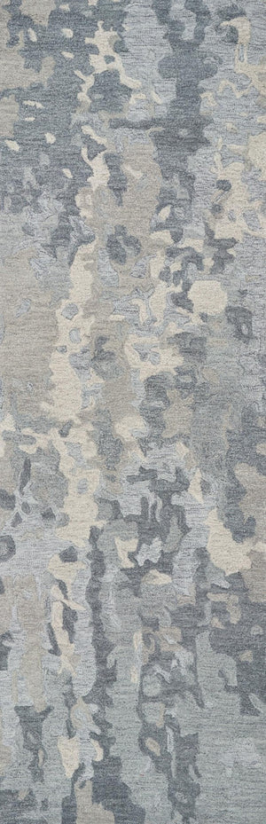 Alora Decor Flare Hand-Tufted Wool Runner Rug 2'6"X8' — High/Low Pile, Abstract Industrial Design For Halls FLAFR100600332608
