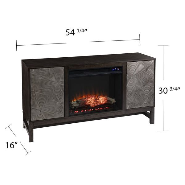 Safavieh Lannington Electric Fireplace Console With Birch Veneer Storage And Realistic Flame Effect FR1137256