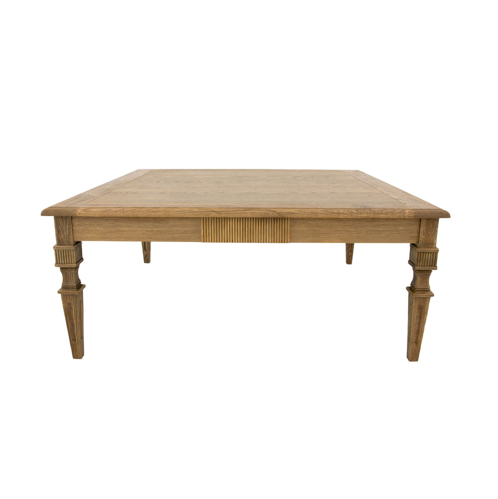Zeugma Fr901 Dark Stained Oak Square Coffee Table - Solid Wood, Traditional Style, Durable & Stylish Design Dark Stained Oak Wood Solid Oak Wood Fr901 Raw Oak