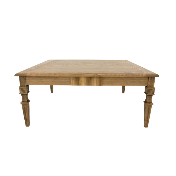 Zeugma Fr901 Dark Stained Oak Square Coffee Table - Solid Wood, Traditional Style, Durable & Stylish Design Dark Stained Oak Wood Solid Oak Wood Fr901 Raw Oak