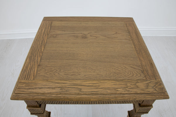 Zeugma Fr902 Dark Stained Oak Solid Wood Side Table - Durable, Stylish, No Assembly Required, Traditional Design Dark Stained Oak Wood Solid Oak Wood Fr902 Raw Oak