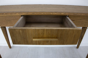 Zeugma Fr903 Raw Oak Console Table – Solid Dark Stained Oak, Soft-close Drawer, Traditional Style, 60” Wide Dark Stained Oak Wood Solid Oak Wood Fr903 Raw Oak