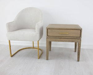 Zeugma Fr907 Elegant Solid Oak Side Table With Antiqued Mud Grey Finish - Perfect For Traditional Spaces Antiqued Mud Grey Finish Solid Oak Wood Fr907 Natural