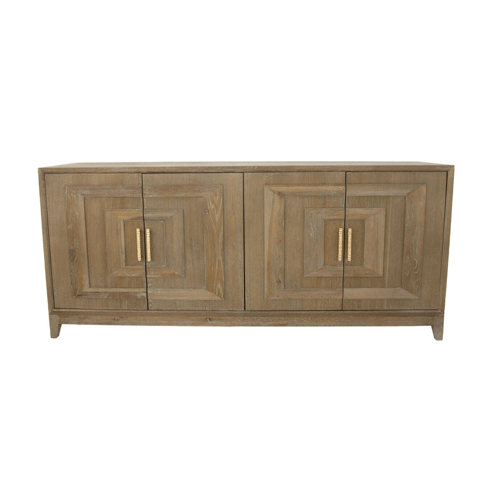 Zeugma Fr910 Natural Dark Oak Solid Wood Buffet With 4 Spacious Drawers, Durable Finish & Elegant Design Natural Dark Oak Wood Finish Solid Wood Fr910 Natural