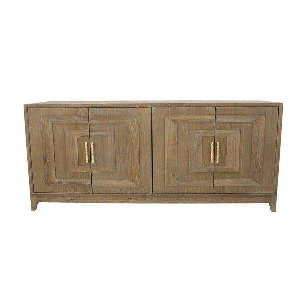 Zeugma Fr910 Natural Dark Oak Solid Wood Buffet With 4 Spacious Drawers, Durable Finish & Elegant Design Natural Dark Oak Wood Finish Solid Wood Fr910 Natural