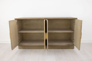 Zeugma Fr912 Natural Dark Oak Sideboard - Solid Wood, 4 Spacious Drawers, Durable Hand-finished Design Natural Dark Oak Wood Finish Solid Wood Fr912 Natural