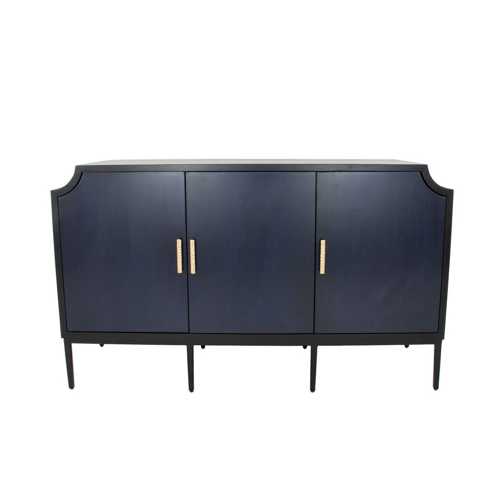 Zeugma Fr914 Navy Buffet - Solid Wood Elegance With Spacious Storage, Hand-applied Finish, 60" Width Rich Navy Blue Finish On The Doors With Black Framing And Interior Solid Wood Fr914 Navy