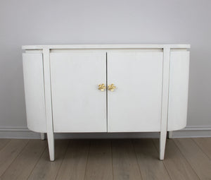 Zeugma Fr915 Elegant Solid Wood Demilune Cabinet With Spacious Drawers - Durable, Timeless Design For Home Rich Lightly Distressed White Finish Solid Wood Fr915 White