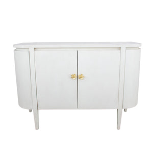 Zeugma Fr915 Elegant Solid Wood Demilune Cabinet With Spacious Drawers - Durable, Timeless Design For Home Rich Lightly Distressed White Finish Solid Wood Fr915 White