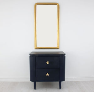 Zeugma Fr918 Elegant White Nightstand With Spacious Drawers And Soft-close Mechanism For Modern Bedrooms Rich Navy Blue Finish Solid Wood Fr918 Navy