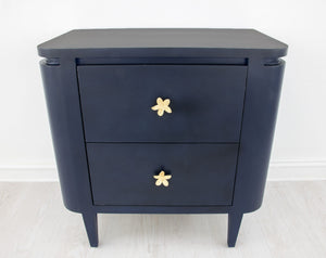 Zeugma Fr918 Elegant White Nightstand With Spacious Drawers And Soft-close Mechanism For Modern Bedrooms Rich Navy Blue Finish Solid Wood Fr918 Navy