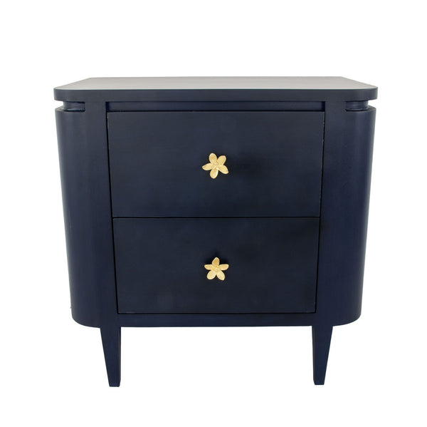 Zeugma Fr918 Elegant White Nightstand With Spacious Drawers And Soft-close Mechanism For Modern Bedrooms Rich Navy Blue Finish Solid Wood Fr918 Navy