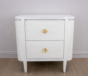 Zeugma Fr918 Elegant White Nightstand With Spacious Drawers And Soft-close Mechanism For Modern Bedrooms Rich White Finish Solid Wood Fr918 White